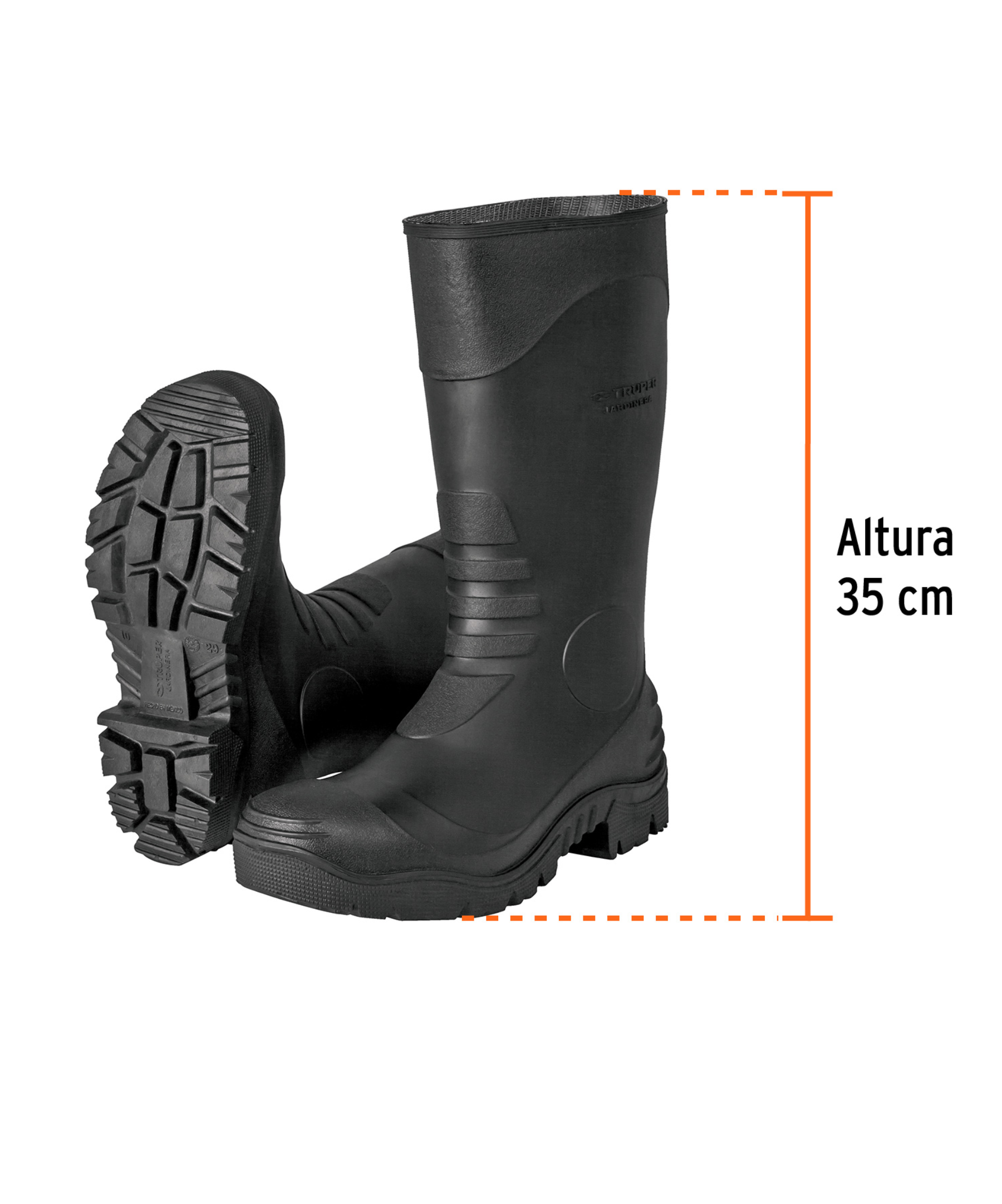 Bota para jardinear con interior de algodón color negro - Imagen 3